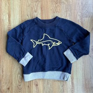 Mini Boden Shark Appliqué Sweatshirt Size 3/4